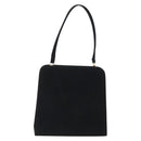 Salvatore Ferragamo Gancini Hand Bag Suede Black Gold Tone Auth ep15363A-2
