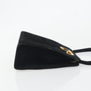 Salvatore Ferragamo Gancini Hand Bag Suede Black Gold Tone Auth ep15363A-3
