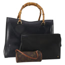 LOUIS VUITTON Gucci Cartier Pouch Hand Bag Leather PVC 3 Set Black Auth ep15365-1