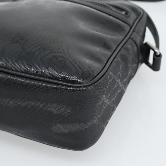GUCCI GG Implementation Shoulder Bag PVC Black Silver 233268 Auth ep15366A