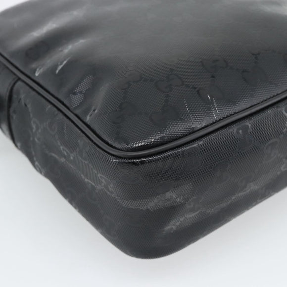 GUCCI GG Implementation Shoulder Bag PVC Black Silver 233268 Auth ep15366A