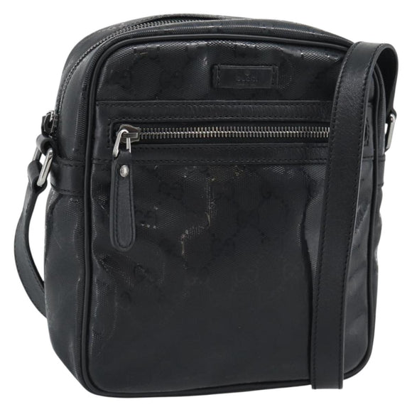 GUCCI GG Implementation Shoulder Bag PVC Black Silver 233268 Auth ep15366A