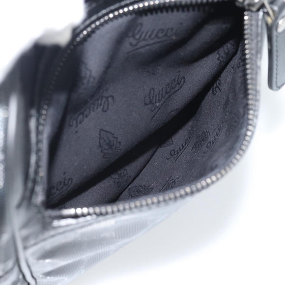 GUCCI GG Implementation Shoulder Bag PVC Black Silver 233268 Auth ep15366A