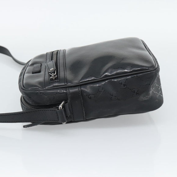 GUCCI GG Implementation Shoulder Bag PVC Black Silver 233268 Auth ep15366A