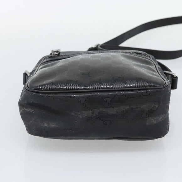 GUCCI GG Implementation Shoulder Bag PVC Black Silver 233268 Auth ep15366A