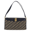 Christian Dior Trotter Canvas Shoulder Bag Navy Gold Tone Auth ep15368A-2