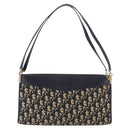 Christian Dior Trotter Canvas Shoulder Bag Navy Gold Tone Auth ep15368A-3