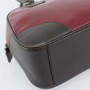 PRADA Hand Bag Leather Red Black Auth ep15370-14