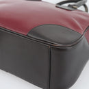 PRADA Hand Bag Leather Red Black Auth ep15370-15
