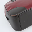 PRADA Hand Bag Leather Red Black Auth ep15370-16