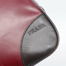 PRADA Hand Bag Leather Red Black Auth ep15370-17