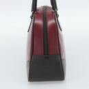 PRADA Hand Bag Leather Red Black Auth ep15370-4