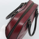PRADA Hand Bag Leather Red Black Auth ep15370-6