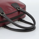 PRADA Hand Bag Leather Red Black Auth ep15370-7