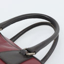 PRADA Hand Bag Leather Red Black Auth ep15370-8