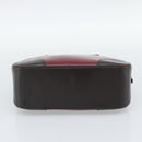 PRADA Hand Bag Leather Red Black Auth ep15370-5