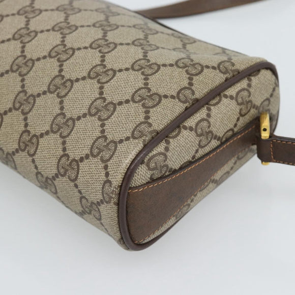 GUCCI GG Supreme Shoulder Bag PVC Leather Beige Gold Tone 89 02 018 Auth ep15372