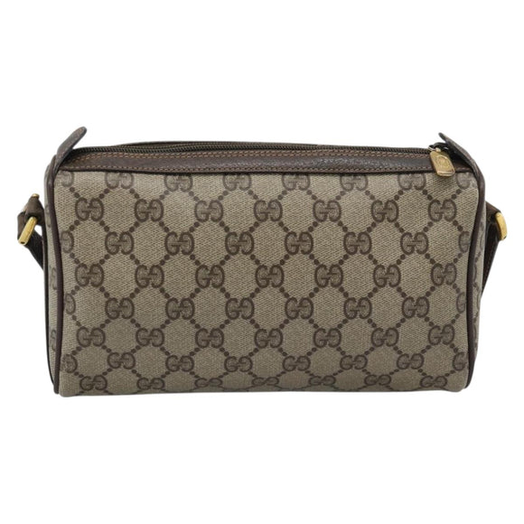 GUCCI GG Supreme Shoulder Bag PVC Leather Beige Gold Tone 89 02 018 Auth ep15372