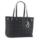 Christian Dior Canage Hand Bag Canvas Black Silver Auth ep15375-1
