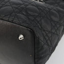 Christian Dior Canage Hand Bag Canvas Black Silver Auth ep15375-9