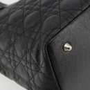 Christian Dior Canage Hand Bag Canvas Black Silver Auth ep15375-14