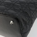 Christian Dior Canage Hand Bag Canvas Black Silver Auth ep15375-15