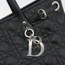 Christian Dior Canage Hand Bag Canvas Black Silver Auth ep15375-17