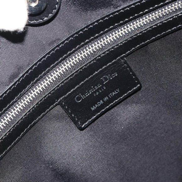Christian Dior Canage Hand Bag Canvas Black Silver Auth ep15375