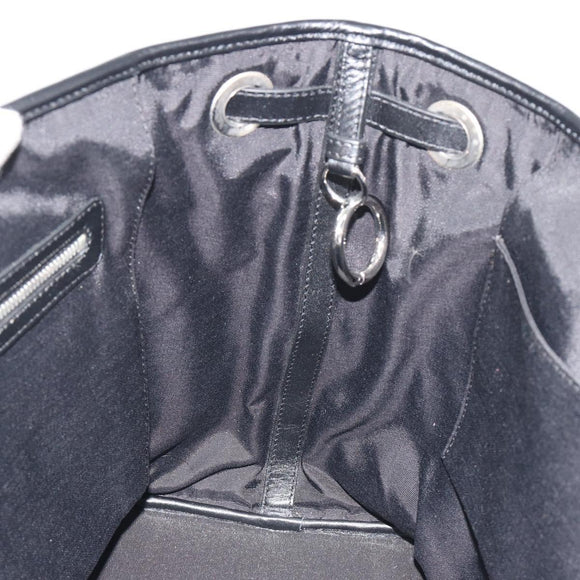 Christian Dior Canage Hand Bag Canvas Black Silver Auth ep15375