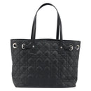 Christian Dior Canage Hand Bag Canvas Black Silver Auth ep15375-2