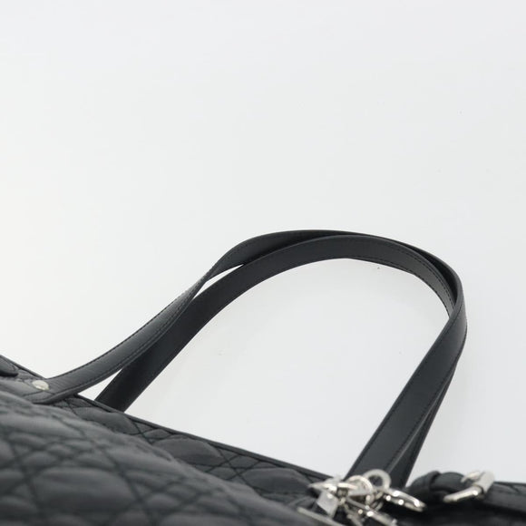 Christian Dior Canage Hand Bag Canvas Black Silver Auth ep15375