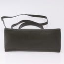 CELINE Hand Bag Leather 2way Khaki Gold Tone Auth ep15377-5