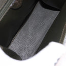 CELINE Hand Bag Leather 2way Khaki Gold Tone Auth ep15377-11