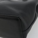 BURBERRY Hand Bag Leather Black Gold Tone Auth ep15378-9