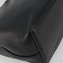 BURBERRY Hand Bag Leather Black Gold Tone Auth ep15378-14