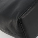 BURBERRY Hand Bag Leather Black Gold Tone Auth ep15378-16