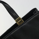 BURBERRY Hand Bag Leather Black Gold Tone Auth ep15378-10