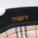 BURBERRY Hand Bag Leather Black Gold Tone Auth ep15378-17