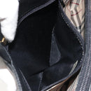 BURBERRY Hand Bag Leather Black Gold Tone Auth ep15378-12