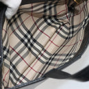 BURBERRY Hand Bag Leather Black Gold Tone Auth ep15378-23