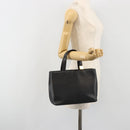 BURBERRY Hand Bag Leather Black Gold Tone Auth ep15378-24