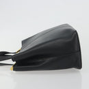BURBERRY Hand Bag Leather Black Gold Tone Auth ep15378-4