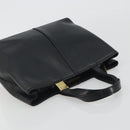 BURBERRY Hand Bag Leather Black Gold Tone Auth ep15378-6