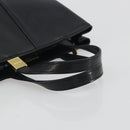 BURBERRY Hand Bag Leather Black Gold Tone Auth ep15378-7