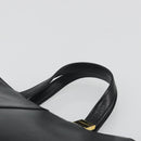 BURBERRY Hand Bag Leather Black Gold Tone Auth ep15378-8