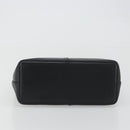 BURBERRY Hand Bag Leather Black Gold Tone Auth ep15378-5