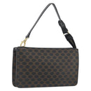 CELINE Macadam Accessory Pouch PVC Leather Black Gold Tone Auth ep15382A-1