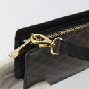 CELINE Macadam Accessory Pouch PVC Leather Black Gold Tone Auth ep15382A-15