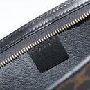 CELINE Macadam Accessory Pouch PVC Leather Black Gold Tone Auth ep15382A-16