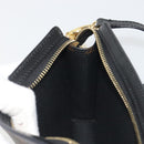 CELINE Macadam Accessory Pouch PVC Leather Black Gold Tone Auth ep15382A-18